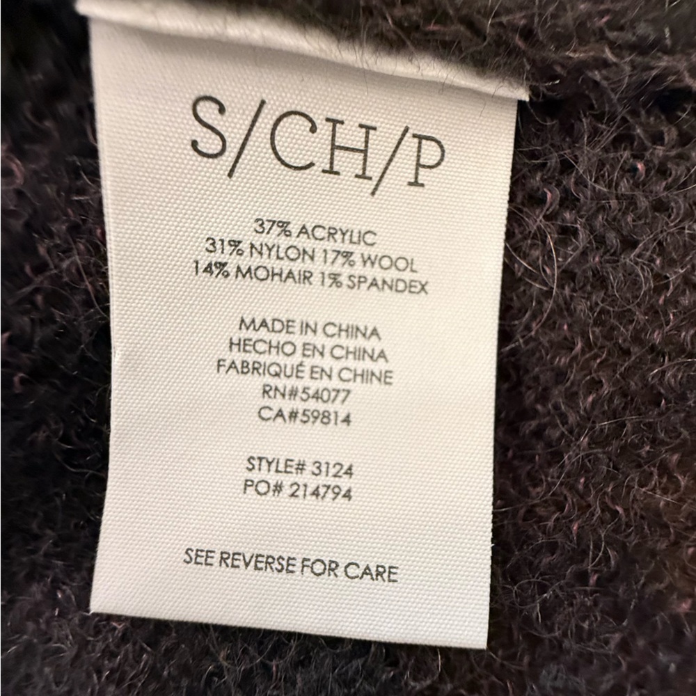 Cabi Waverly Poncho Charcoal Dark Gray Lightweight Wool Blend Size Small - Picture 9 of 10